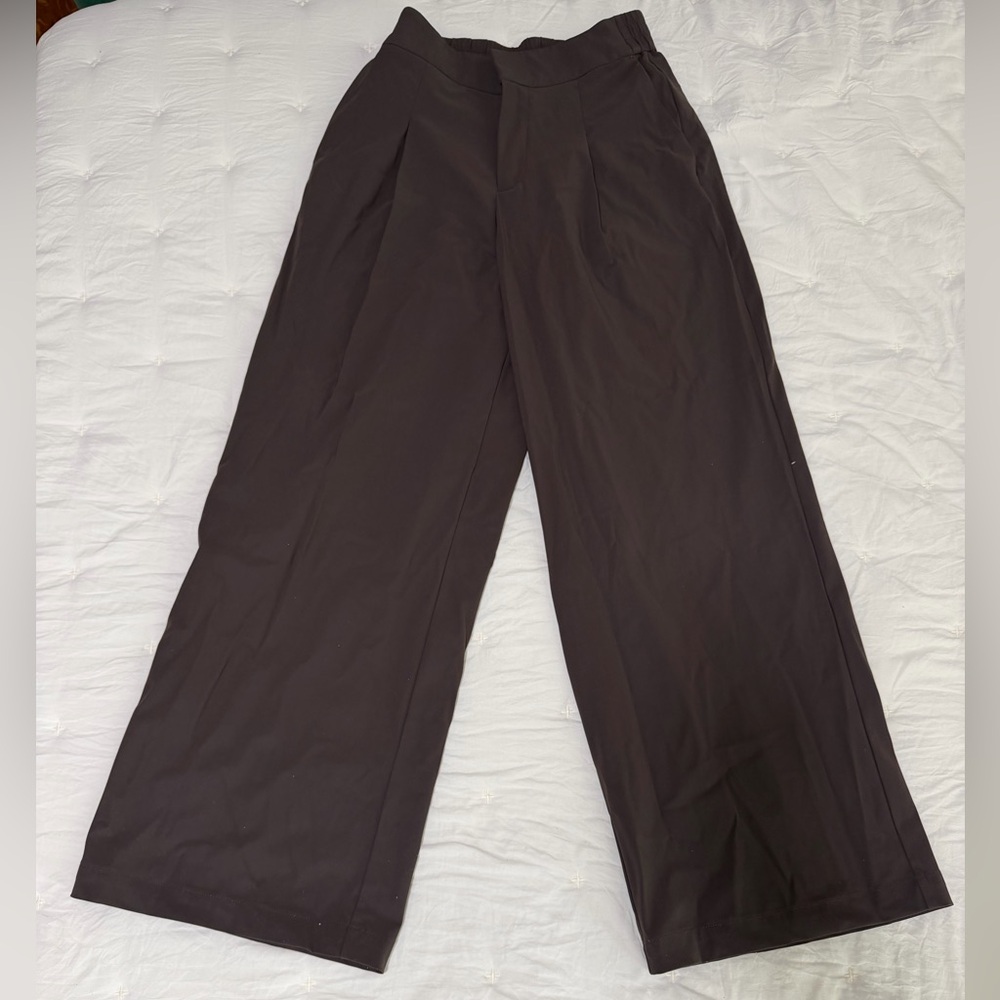 Athleta Womens Wide-Leg Dress Pants in Dark Brown